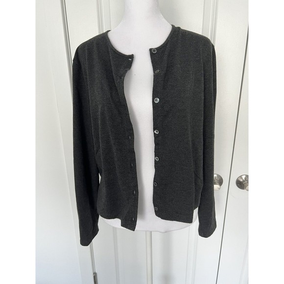 Jones New York Sport Cardigan Button Up Sweater Gray Size M - Picture 6 of 8